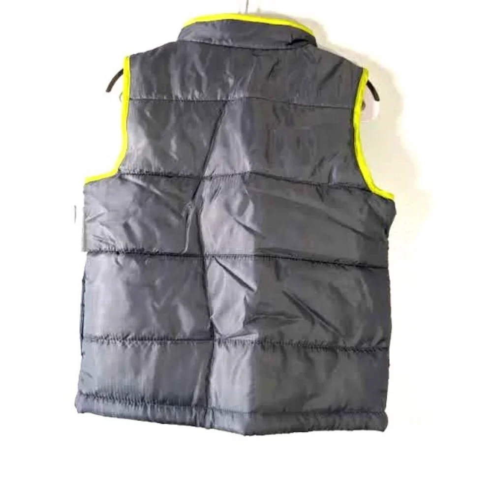 NWT Oshkosh B'gosh Girls Puffer Vest Zip-Front Gray Green Quilt Winter V… - Picture 3 of 4